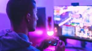 A Man Streaming a Game