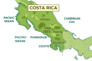 label the map of costa rica based on panorama.