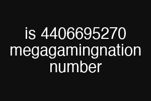 is 4406695270 megagamingnation number